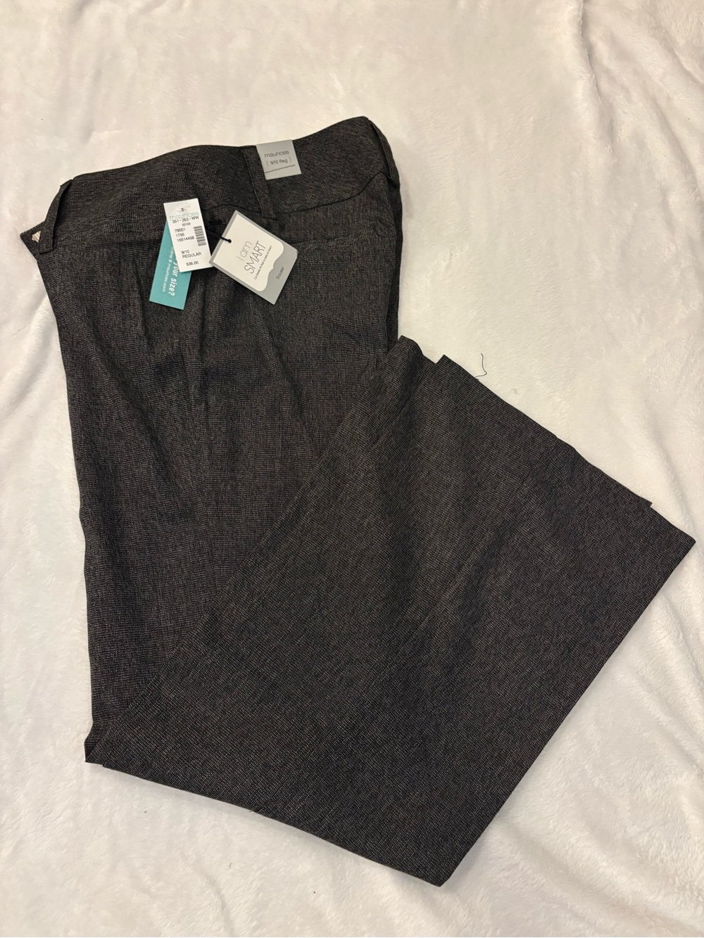 Liz Claiborne Charcoal Herringbone Dress Pants